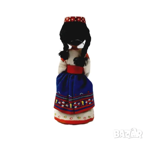 Стара дървена, етно, битова кукла, декорация, момиче(11.3), снимка 3 - Колекции - 47613449