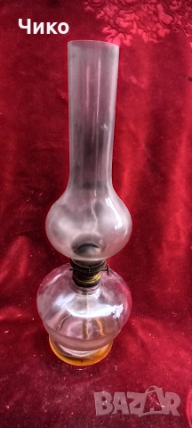 Здрава Стара изцяло стъклена газена лампа, снимка 2 - Антикварни и старинни предмети - 52588597