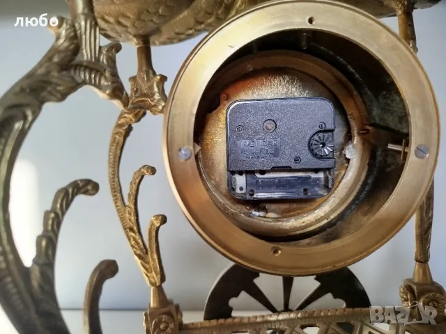 КАМИНЕН ЧАСОВНИК БРОНЗ И МРАМОР СЪС СВЕЩНИЦИ , снимка 18 - Стенни часовници - 49271670