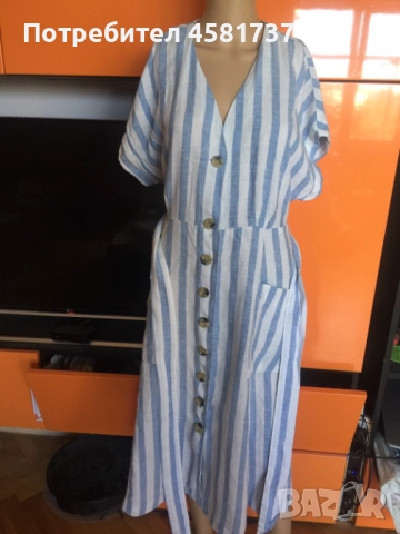 Ленена рокля Mango, размер M/L, снимка 10 - Рокли - 51976861