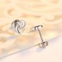 Сребърни обеци - сърце с печат 925 сребро BF130, снимка 4
