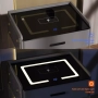 Интелигентно нощно шкафче Smart Heater Led, безжично зареждане, Bluetooth, сив, снимка 3