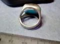 СКЪПОЦЕНЕН СРЕБЪРЕН ПРЪСТЕН СРЕБРО 925 с ГОЛЯМ ШЛИФОВАН ТЮРКОАЗ ВИНТИДЖ АРТ МОДЕЛ 48577, снимка 6