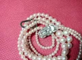 СТАР ДВУРЕДЕН ПЕРЛЕН ГЕРДАН ОГЪРЛИЦА ЧЕШКИ ПЕРЛИ с КРАСИВА ПОСРЕБРЕНА ЗАКОПЧАЛКА РЕТРО КОЛИЕ 27635, снимка 6