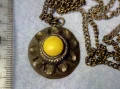 Стар ЕТНО АРТ БРОНЗОВ МЕДАЛЬОН с БРОНЗИРАНА СТОМАНЕНА ВЕРИЖКА , снимка 5