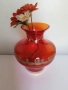Ваза червено стъкло с позлата вис.10 см, снимка 2