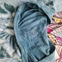 Голям размер макси XXXXL acid wash сърф рок винтидж тениска дънково син небесен цвят, снимка 5