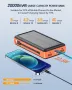 Соларна външна батерия, 20000mAh преносимо зарядно, вградени 2 кабела, снимка 2