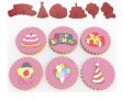 6 бр печата печати Happy Birthday рожден ден парти балони за сладки фондан бисквитки украса декор