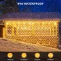 THKFUL Коледни мрежести светлини за открито,3 X 2 м,200LED, Студено бяло, снимка 4