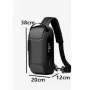 Мъжка чанта за през рамо Crossbody с USB зареждане, водоустойчива и с противокраден джоб, снимка 7