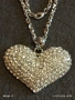 Дамско колие с висулка във формата на сърце ❤️ инкростирано с блестяши кристали 21324, снимка 2