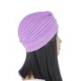 Тюрбан за коса едноцветен светлолилав, снимка 2