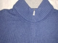 РЕЗЕРВИРАН! Gran Sasso Blue Wool Cashmere 1/4 Zip Sweater 54 (XL) мъжки пуловер от мерино и кашмир, снимка 1