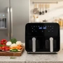 Двоен фритюрник с горещ въздух Cheffinger 9 л  с дигитален дисплей, стъклен прозорец и 360°, снимка 5