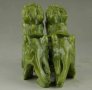 Естествен зелен нефрит, ръчно изработена двойка дракони, снимка 7
