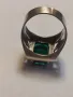 стар сребърен пръстен с Изумруд, снимка 5
