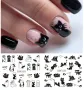 лист 12 в 1 черно коте котки котета слайдер татос ваденки водни стикери за нокти маникюр, снимка 2