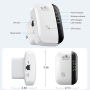 WiFi Range Extender,безжичен интернет усилвател до 150м/Ethernet порт/300Mbps/1 бутон/RJ45, снимка 4