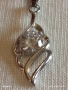 Сребърно колие с висулка с абстрактен дизайн и диамант финно много красиво Бижу 27268, снимка 12