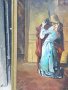 Картина маслени бои на Франческо Хайез "Целувката" рисувана стара репродукция , снимка 3