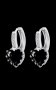 Сребърни висящи обеци сърца с кристали,black/нови, снимка 1 - Колиета, медальони, синджири - 43836024