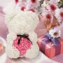 Очарователен Подаръчен Комплект от рози-Мече със сърце,в кутия, снимка 1