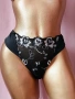 XL Черна еластична бикина с бродерия , снимка 2