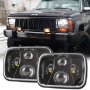 2 БРОЯ LED фарове 200W 4 светлини Фарове за Jeep Cheroke XJ Jeep Wrangler YJ, снимка 1 - Аксесоари и консумативи - 40394075