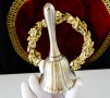 Посребрена бронзова камбанка,звънче,релеф. , снимка 3