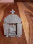 Малък метален триптих икона религия кръст, снимка 1 - Антикварни и старинни предмети - 43945907