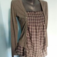 Еластична блузка с къдри / унисайз , снимка 1 - Блузи с дълъг ръкав и пуловери - 14136963