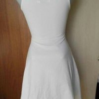Бяла разкроена рокля от памучно фино трико🍀❤XS,S❤🍀арт.4373, снимка 3 - Рокли - 37259887