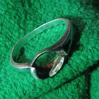 Стар сребърен пръстен сребро 925 Англия ръчна изработка с гнездо за вграждане на скъпоц. камък 25996, снимка 2 - Антикварни и старинни предмети - 35746628