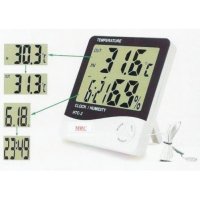 Термометър за външна и вътрешна температура 5в1 с влажност и часовник, снимка 3 - Други - 32332923