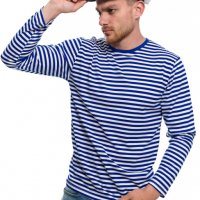 Нов мъжки моряшки комплект: моряшка блуза с дълъг ръкав и капитанска шапка, снимка 1 - Блузи - 32771009