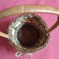 Стара плетена декоративна кошничка, снимка 6 - Антикварни и старинни предмети - 28622525
