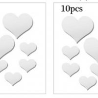10 броя Огледални сребристи стикери Сърце , снимка 3 - Други - 36812090