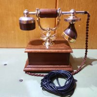 Старинен ретро домашен телефон Post DFeAp 301 от дърво и бронз, снимка 10 - Антикварни и старинни предмети - 43620349
