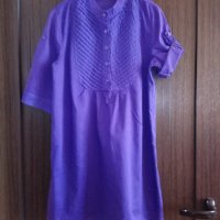 лилава дълга риза/ туника с къс ръкав размер М, снимка 1 - Ризи - 28983809