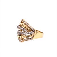 Златен дамски пръстен 4,52гр. размер:55 14кр. проба:585 модел:21616-5, снимка 2 - Пръстени - 43945025