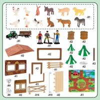 Голям комплект детска ферма с килим за игра, снимка 5 - Фигурки - 43302171