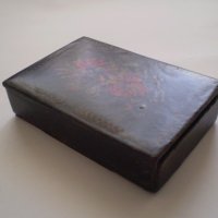 Стара Кутия Папие -маше  Ръчно рисувана, снимка 3 - Антикварни и старинни предмети - 34582246