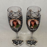 Ръчно рисувани и декорирани чаши за вино, снимка 8 - Чаши - 33593595