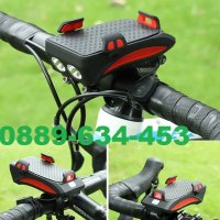 2021 LED Фар стойка за телефон мотор скутер колело тротинетка клаксон, снимка 1 - Аксесоари за велосипеди - 33010352