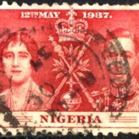 Клеймована марка Коронацията на  Крал Джордж VI 1937 от Нигерия , снимка 1 - Филателия - 37949057