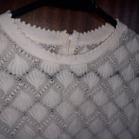 Дантелена бяла блуза къс ръкав, снимка 6 - Блузи с дълъг ръкав и пуловери - 33281258