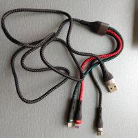 KLGO кабел 3в1 за бързо зареждане, Micro, TYPE-C, IOS, снимка 6 - USB кабели - 36201259