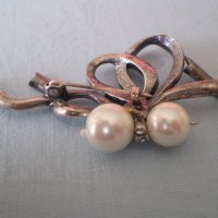 дизаинерска  красива  сребърна брошка перли и циркони, снимка 13 - Антикварни и старинни предмети - 36875288