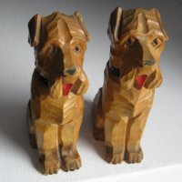 2 бр дървени: куче териер, котка, дърворезба фигура пластика, снимка 8 - Статуетки - 28974865